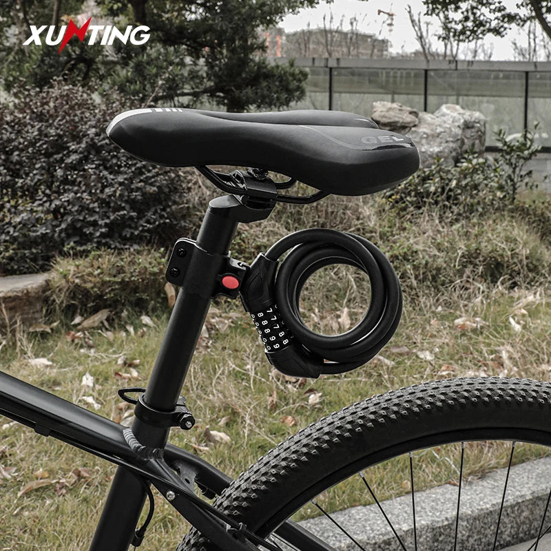 Xunting 54Cm/78Cm/110Cm Bike Lock Electric Password Steel Wire Cable Lock Combination for Anti-Theft Lockscycling Accessories