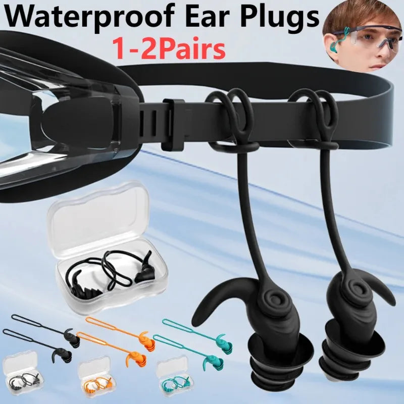 1Pair/2Pair Swim Ear Plugs Silicone Waterproof Anti-Noise Pool Accessories Swimmingearplugs Water Sports Swim Swimming Ear Plugs