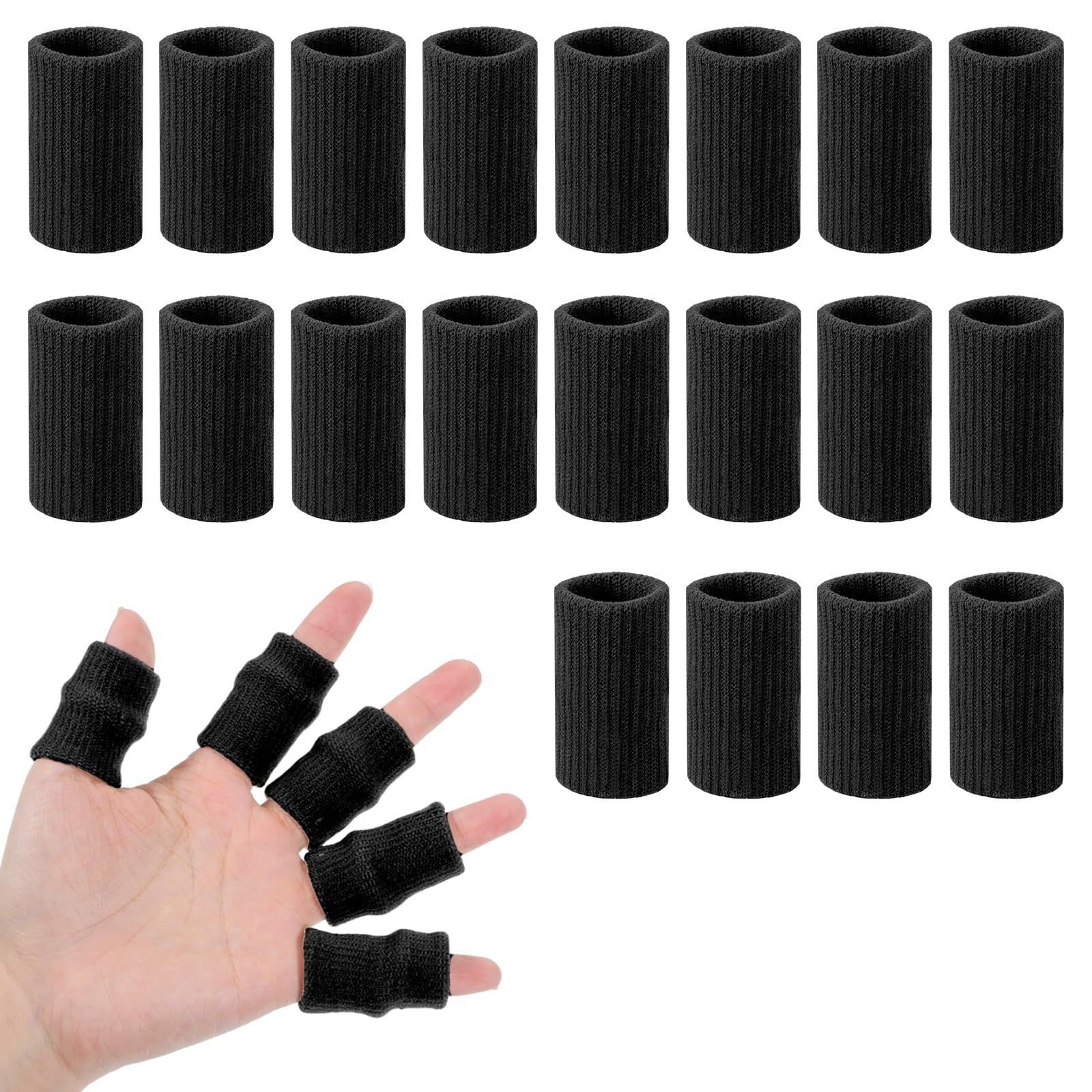 20 Pcs Breathable Finger Brace Elastic Sports Finger Compression Sleeves