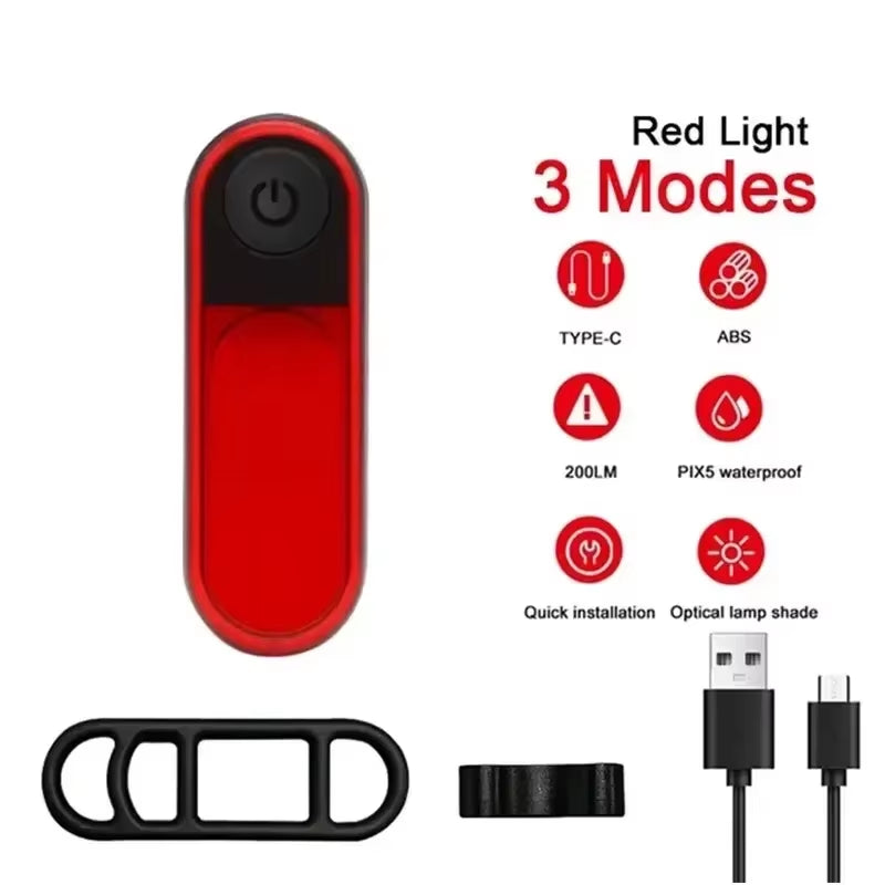 Bike Light COB Front Rear Bicycle Lights LED Rechargeable Mountain Road Bicycle Lamp MTB Tail Light Cycling Flashlight