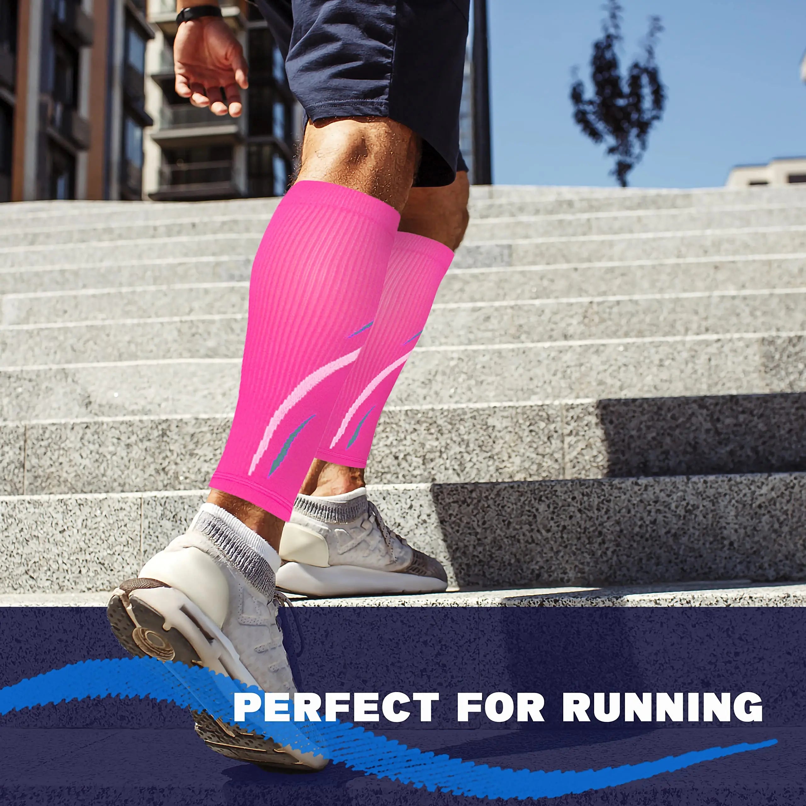 1 Pair Calf Compression Sleeves for Men & Women (20-30 Mmhg), Leg Compression Sleeve Footless Compression Socks