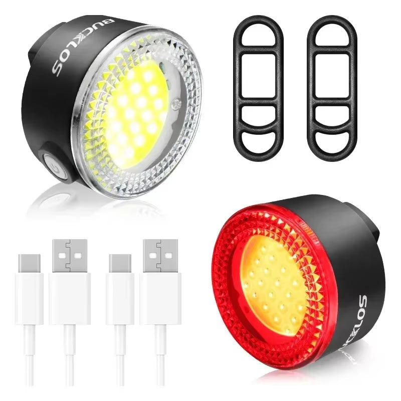 Bike Light COB Front Rear Bicycle Lights LED Rechargeable Mountain Road Bicycle Lamp MTB Tail Light Cycling Flashlight