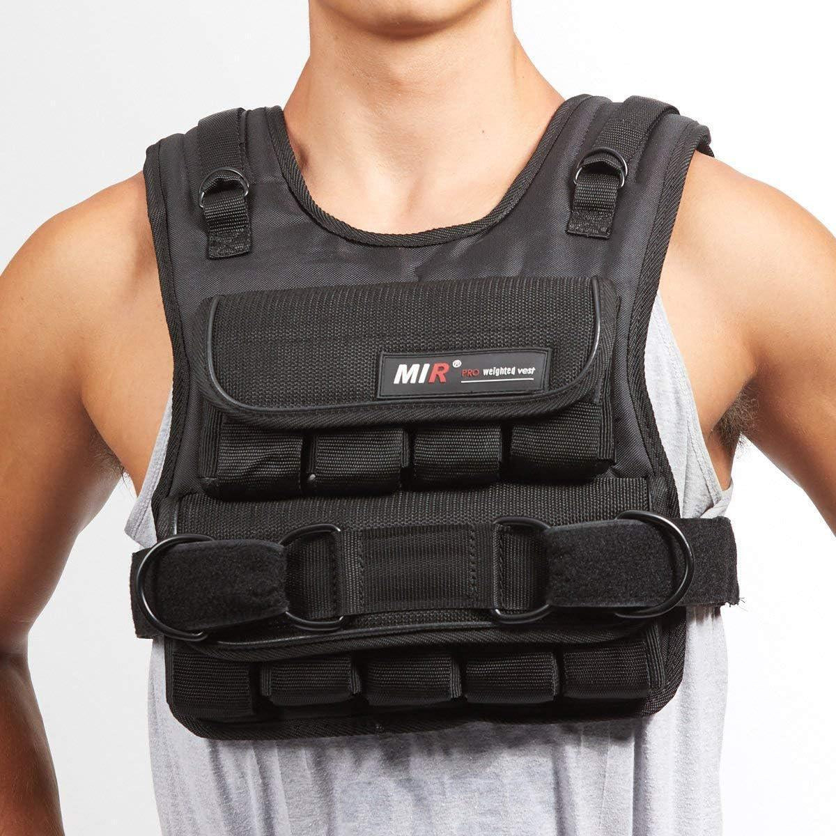 Mir Short Weighted Vest with Zipper Option Solid Iron Weights Workout Vest 20Lbs
