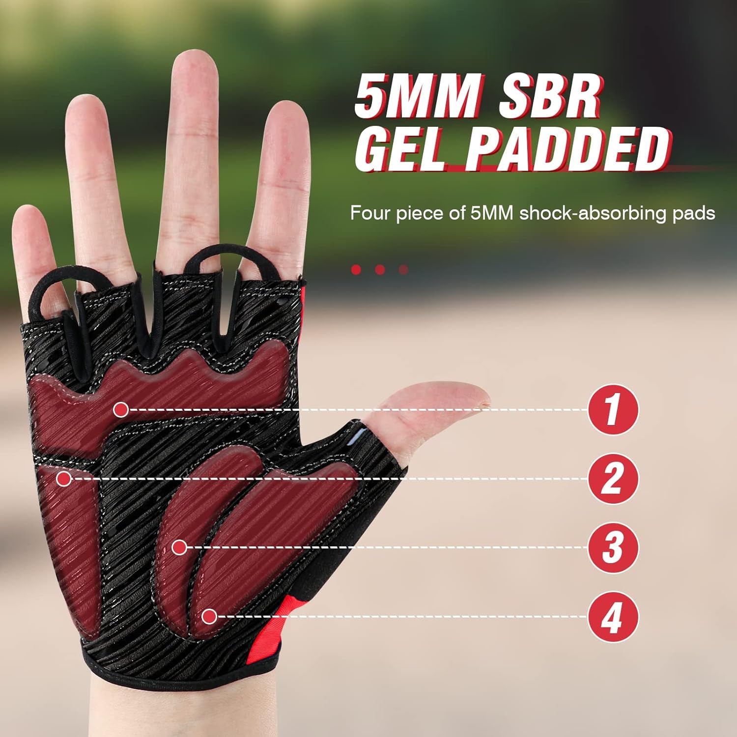 Bike Gloves Cycling Gloves Biking Gloves for Men Women with Anti-Slip Shock-Absorbing Pad,Light Weight,Nice Fit,Half Finger Bicycle Gloves