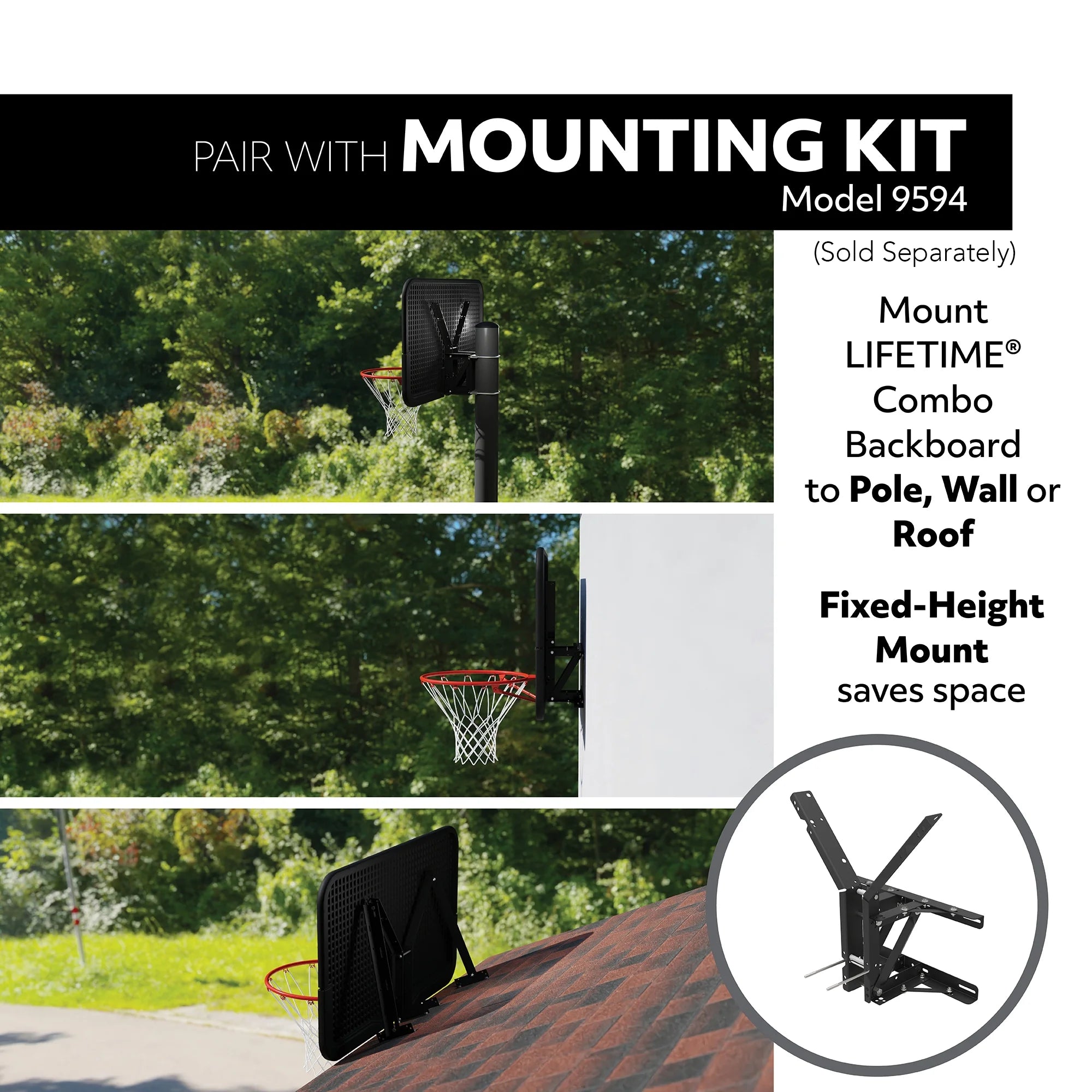 New Basketball Backboard and Rim Combo (48 Inch Polycarbonate) - 73729
