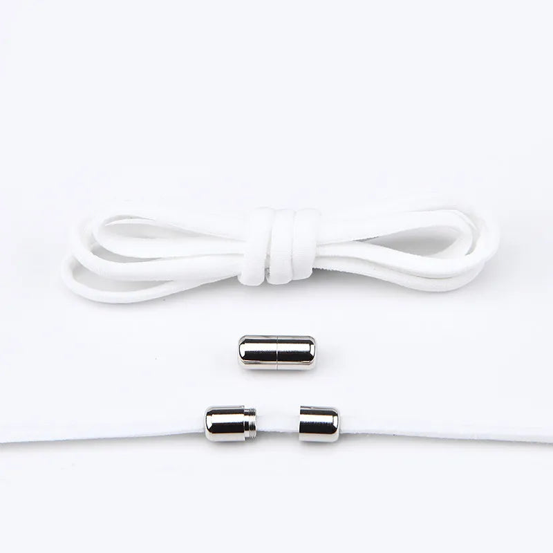 New Version Elastic No Tie Shoelaces Metal Lock Shoe Laces for Kids Adult Sneakers Quick Shoelaces Semicircle Shoestrings
