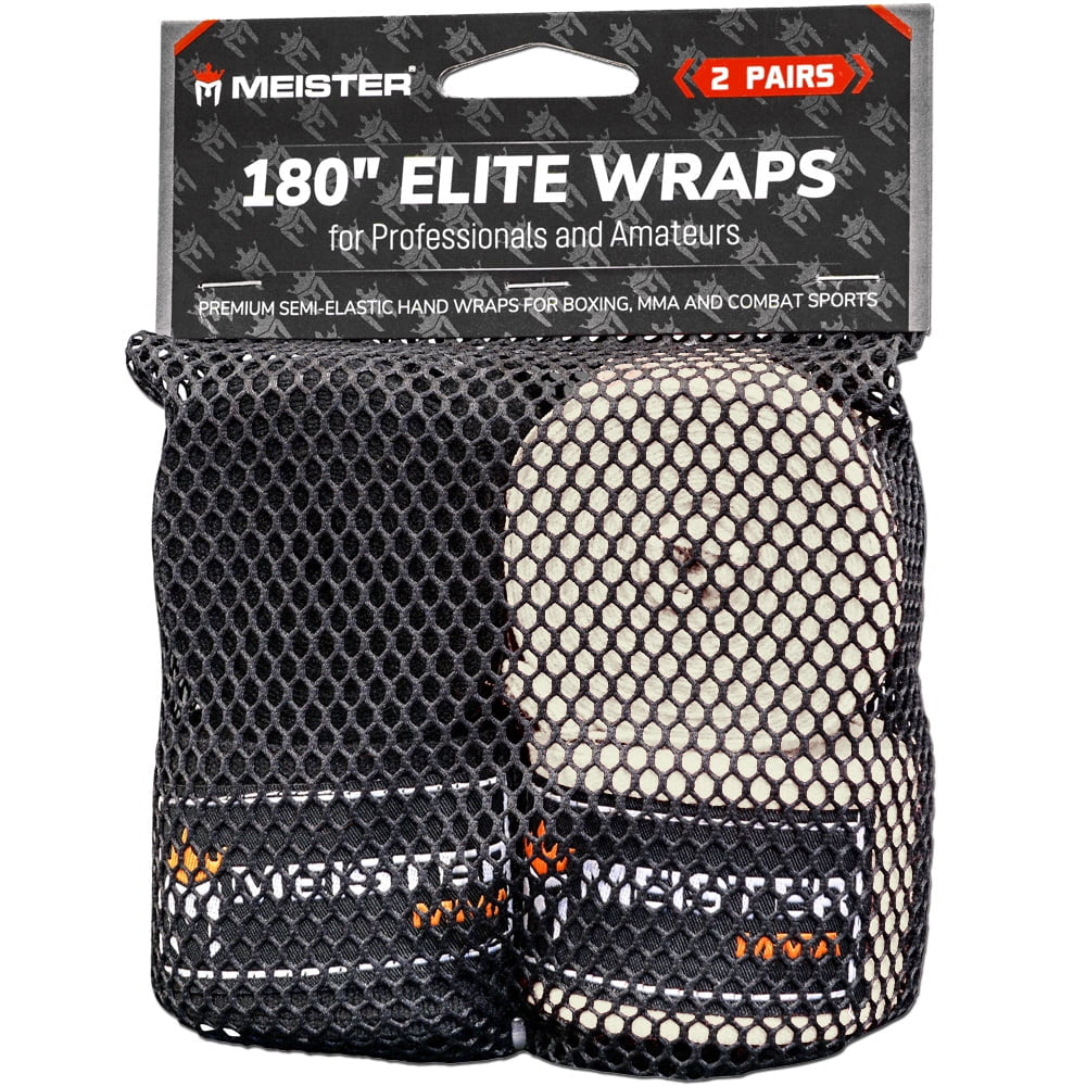 ELITE 180" Premium Adult Hand Wraps for MMA & Boxing - 2 Pair Pack W/ Mesh Bag