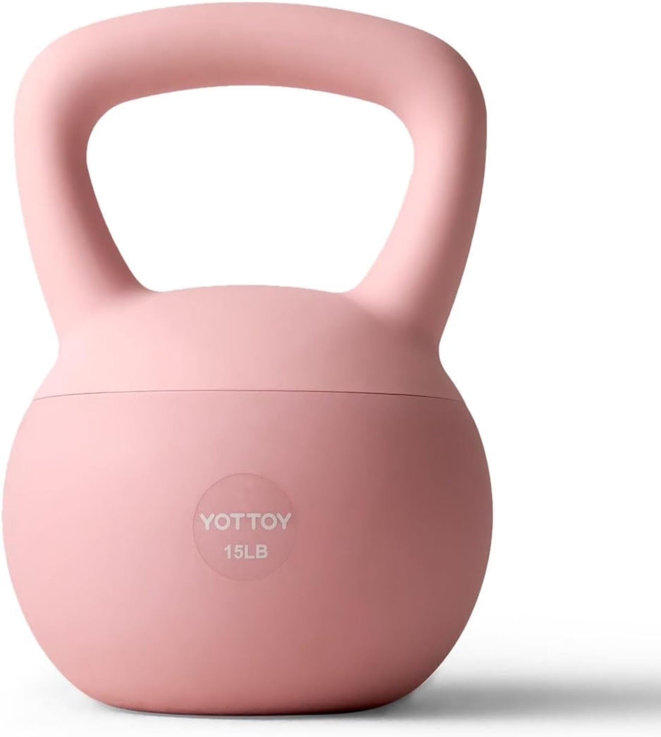 15 Lb Soft Kettlebell — Pink, Anti-Slip Grip,Weight for Home Workouts,Safety Guaranteed