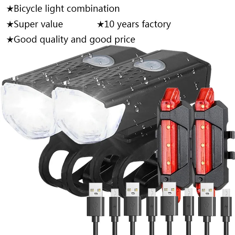 Bike Lights Front USB Rechargeable Headlight MTB Road Bike Cycling Flashlight Bike Lantern Lamp Bicycle Accessories
