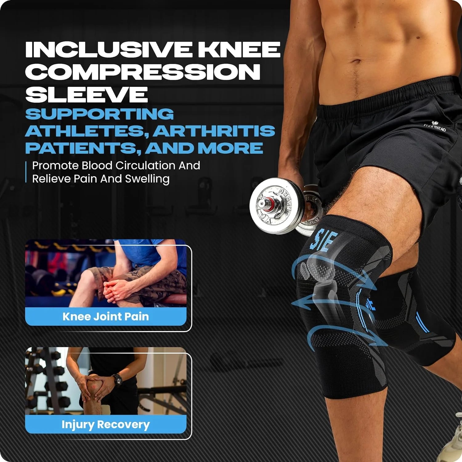 2-Pack Knee Braces for Men & Women – Pain Relief Compression Sleeves for Meniscus Tears, ACL, Arthritis, Gym & Weightlifting