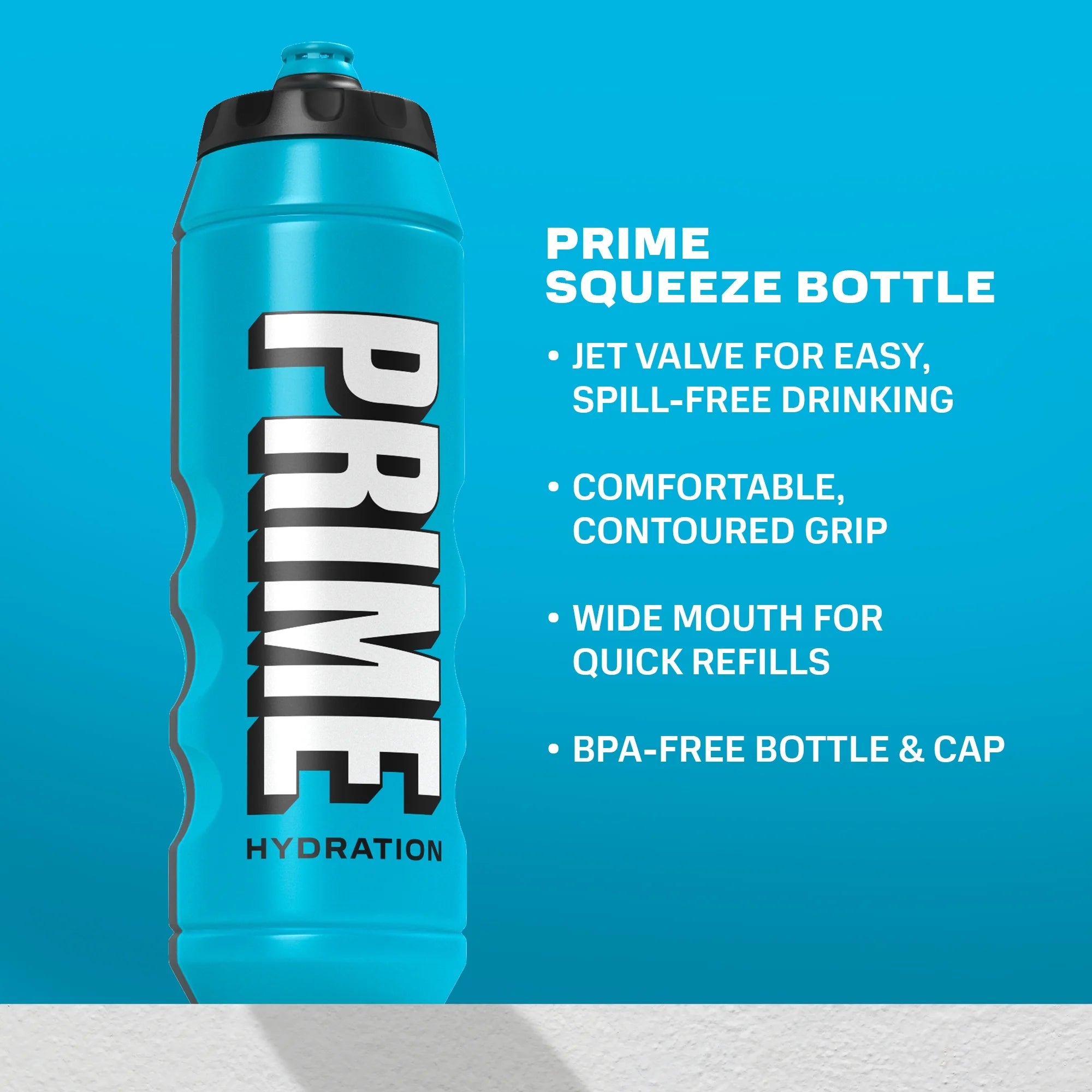 Hydration, Squeeze Sports Water Bottle, Blue, 32 Fl Oz