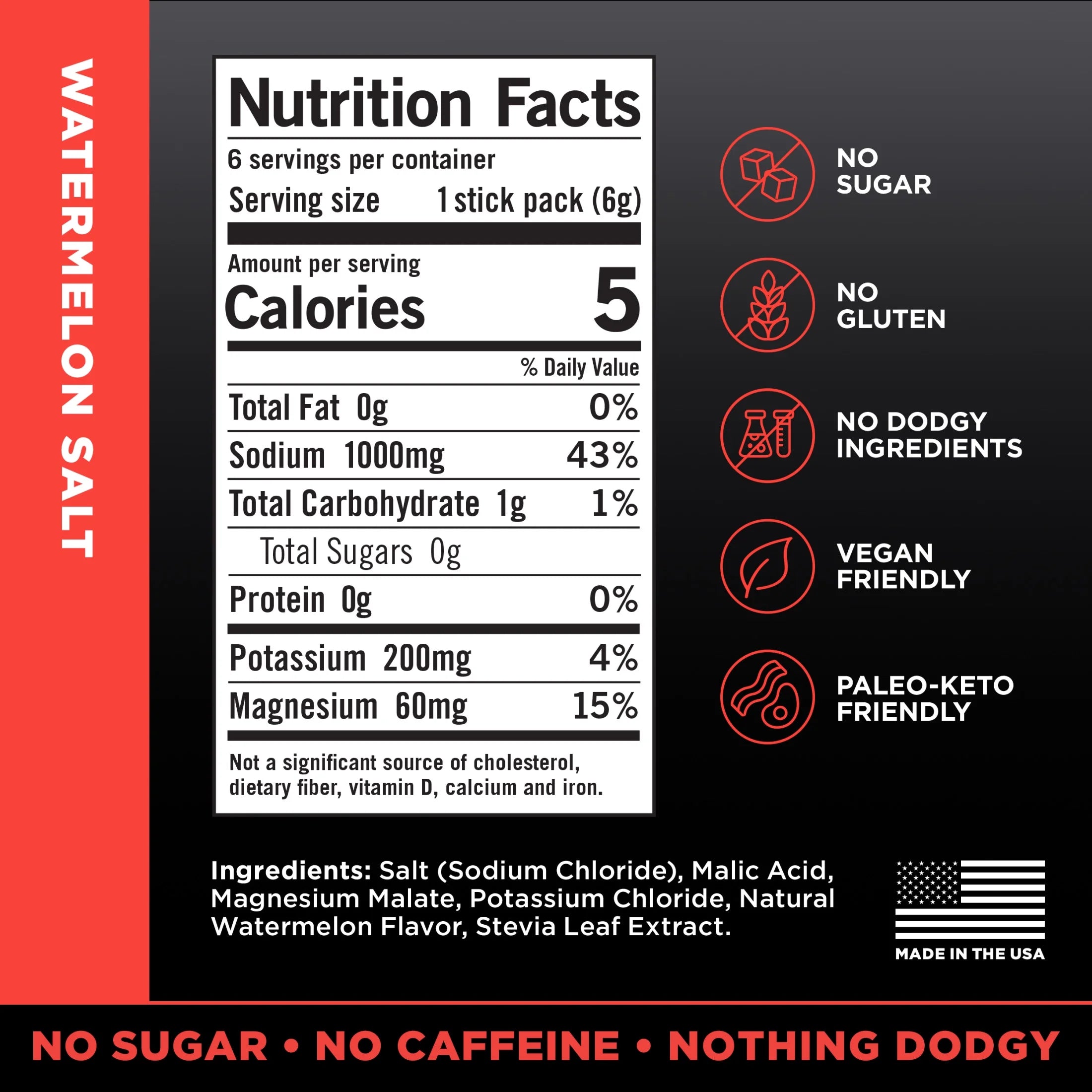 Zero Sugar Electrolyte Drink Mix - Watermelon - 6Ct