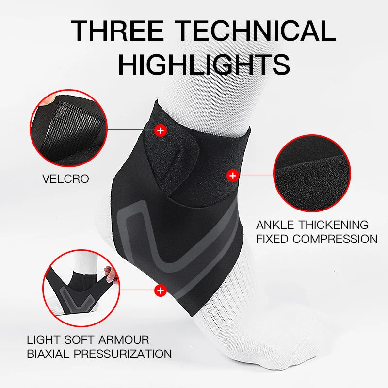 Sports Compression Ankle Support Brace Adjustable Elastic Pain Relief Strap Foot Sprain Breathable Fitness Safety Protector