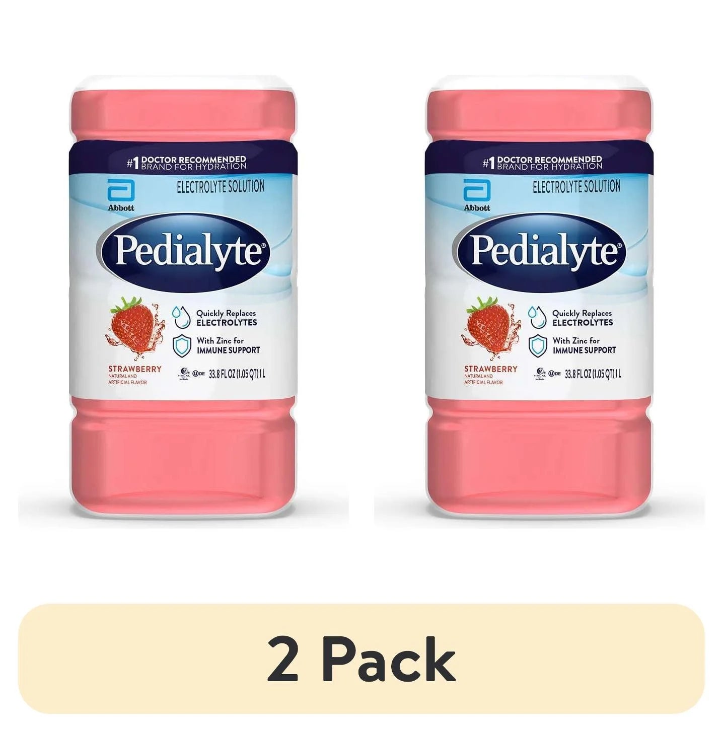 (2 Pack) Electrolyte Drink, Strawberry, 1 Liter