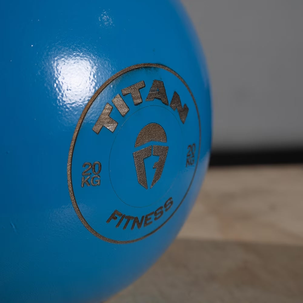 20 KG Competition Kettlebell, Color-Coded Blue, 35Mm Handle