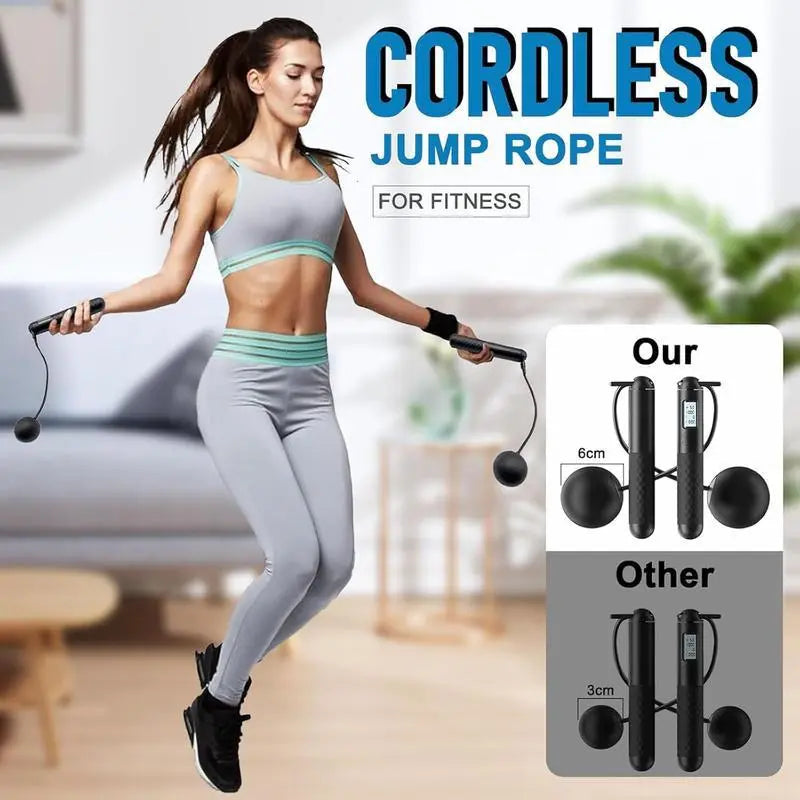 Smart Gravity Ball Jump Rope - Cordless Skipping with Digital Counter, Adjustable Weight for Home/Gym Workouts,Parent-Child Interaction, Valentine&