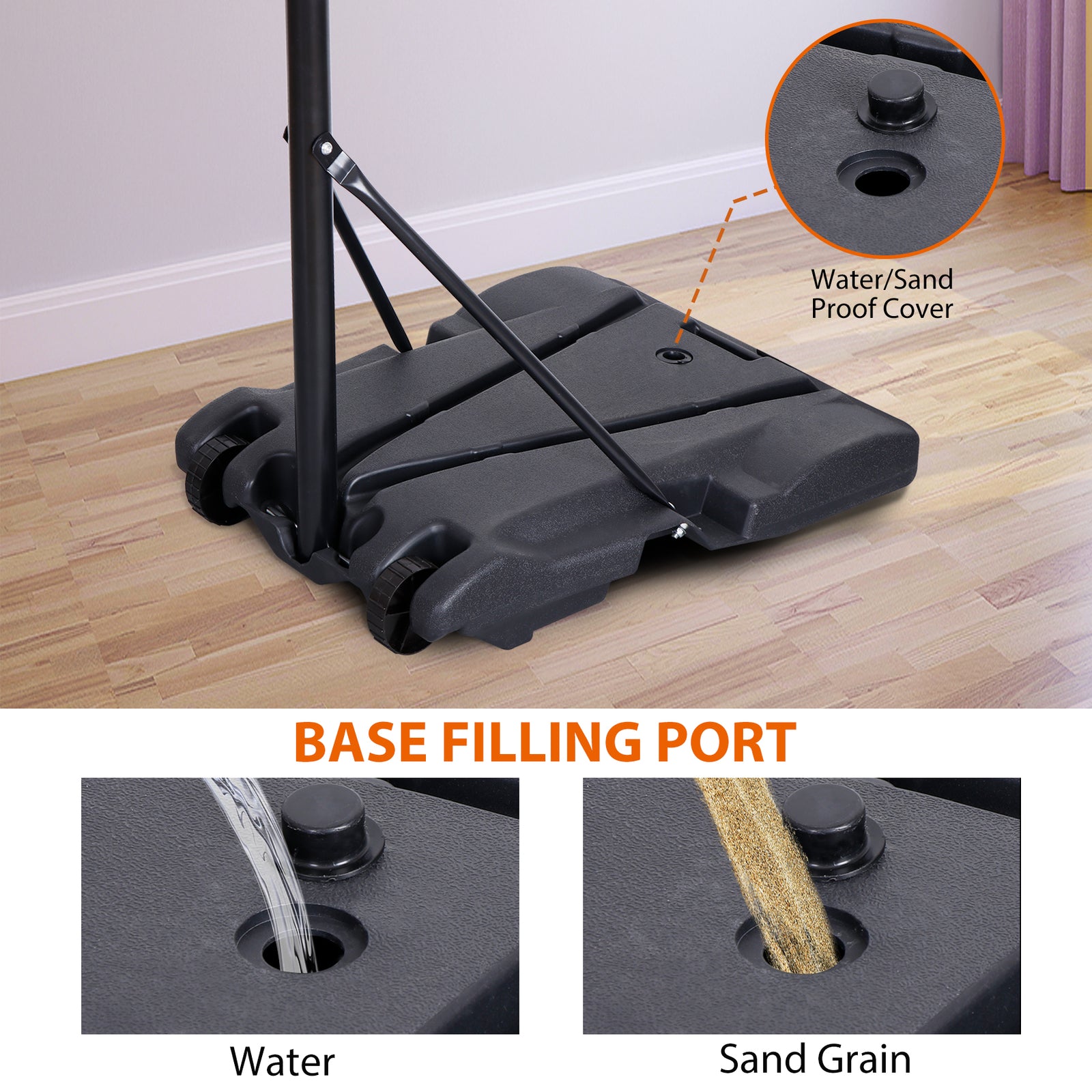 Basketball Hoop Outdoor Adjustable 5.5-7 Ft Portable Basketball Goals Stand Kids