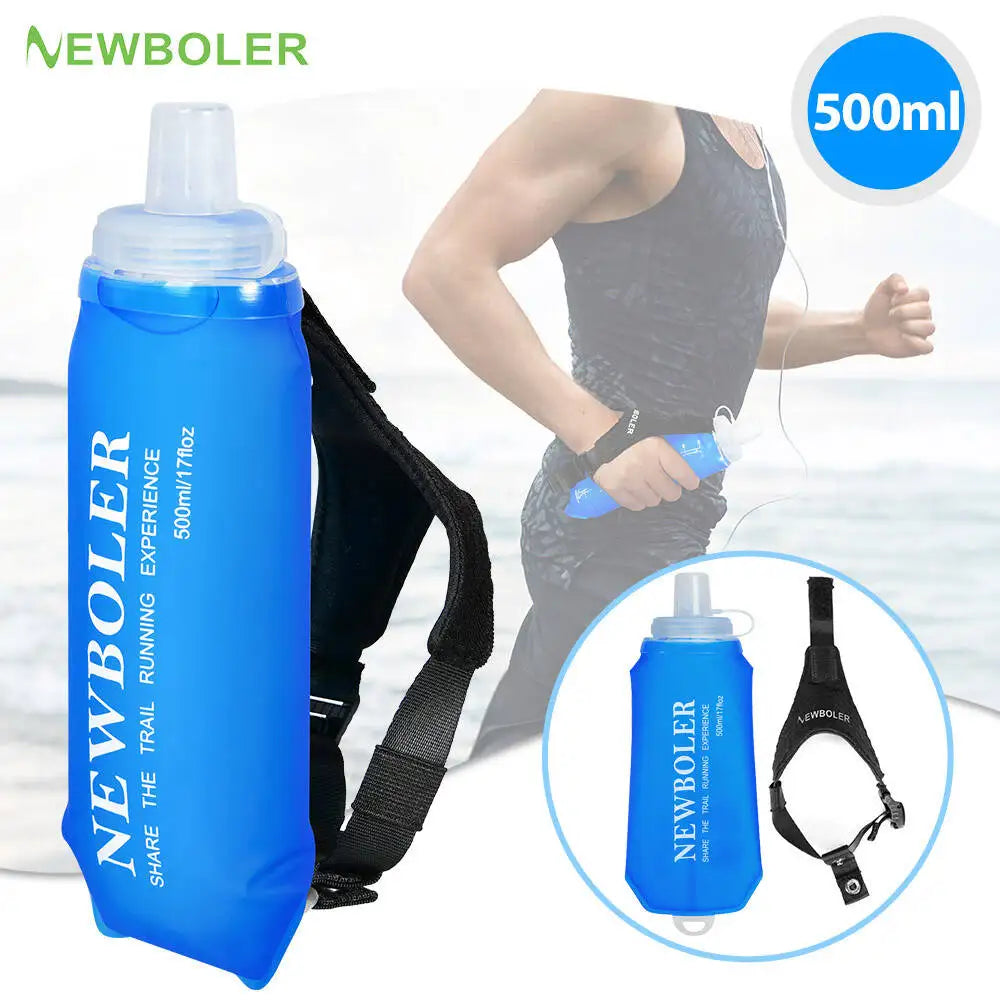 Ultra Lightweight Foldable Wristband 500Ml Water Bottle Outdoor Sports Water Bag Running Fixed anti Slip TPU Soft Water Bottle