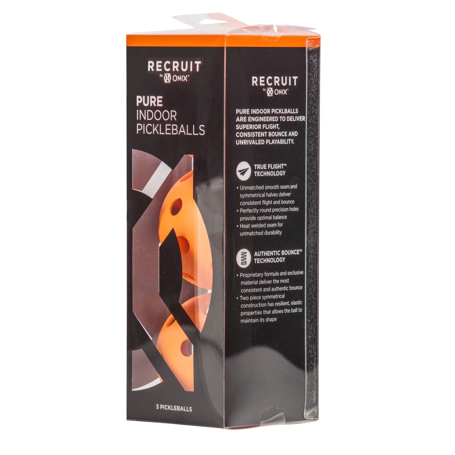 (5 Pack) Recruit by Pickleball Pure Indoor Balls (Orange, 3-Pack), New, 2.5 Lb