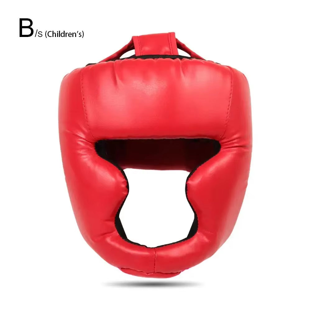 Full-Covered Pu Boxing Helmet Kids Adults Muay Thai Equipment Headgear Guard Training Taekwondo Head Boxing Sparring Gym A8Z5