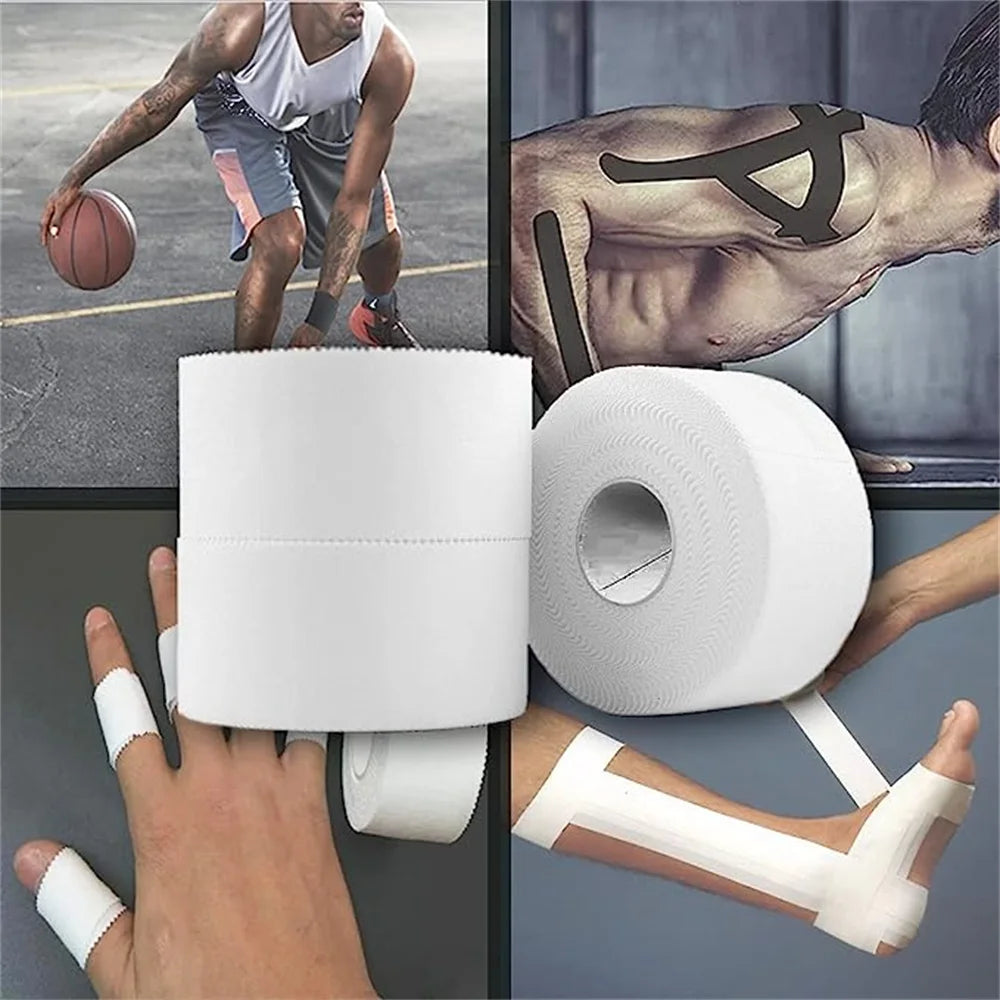 6Pcs Athletic Tape Boxing Adhesive Sport Tape Cotton White Injury Taping 2.5/3.8Cm Elastic Adhesive Bandage for Ankles