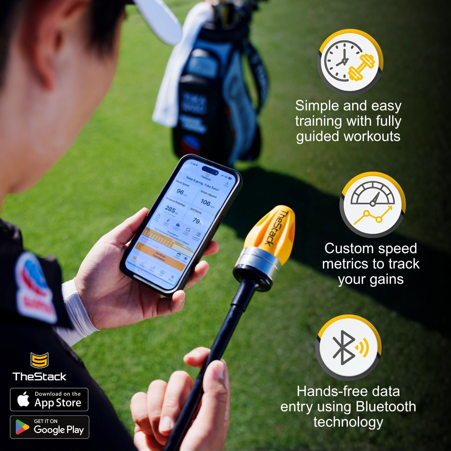 Thestack™ | Golf Swing Speed Trainer | Weighted Golf Training Aid | Golf Swing Trainer Golf Swing Training Aid | Golf Trainer Practice for Men and Women