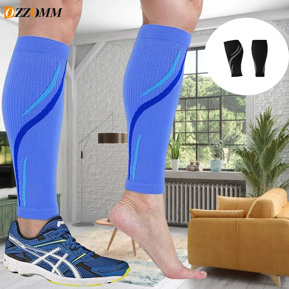 1Pair Calf Compression Sleeve Men & Women -20-30Mmhg Shin Splint Footless Compression Socks for Recover Varicose Veins