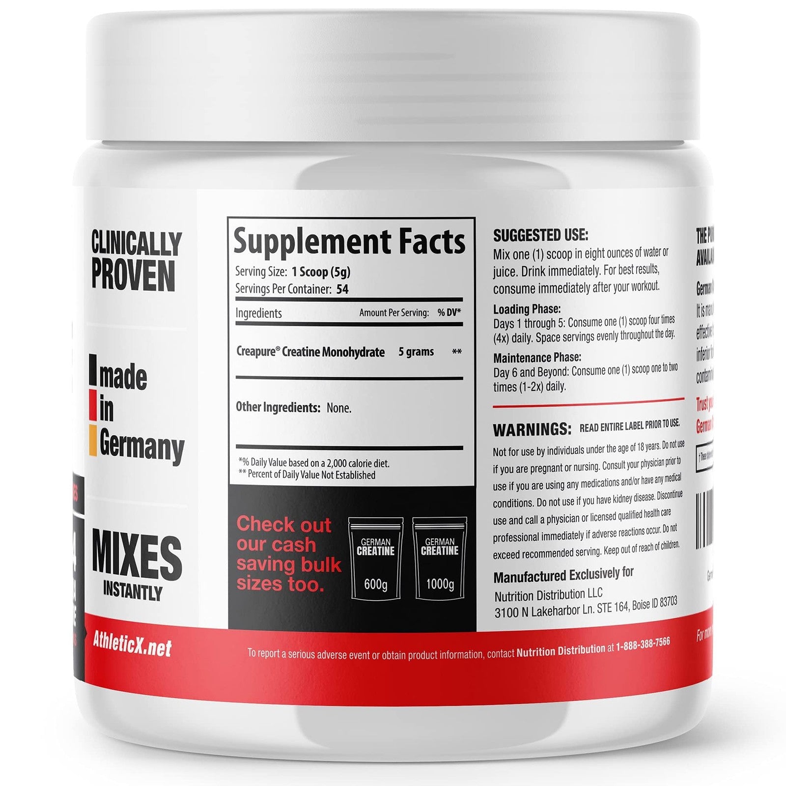 Micronized Creatine Monohydrate Powder 99.99% Pure for Muscle Growth 270G