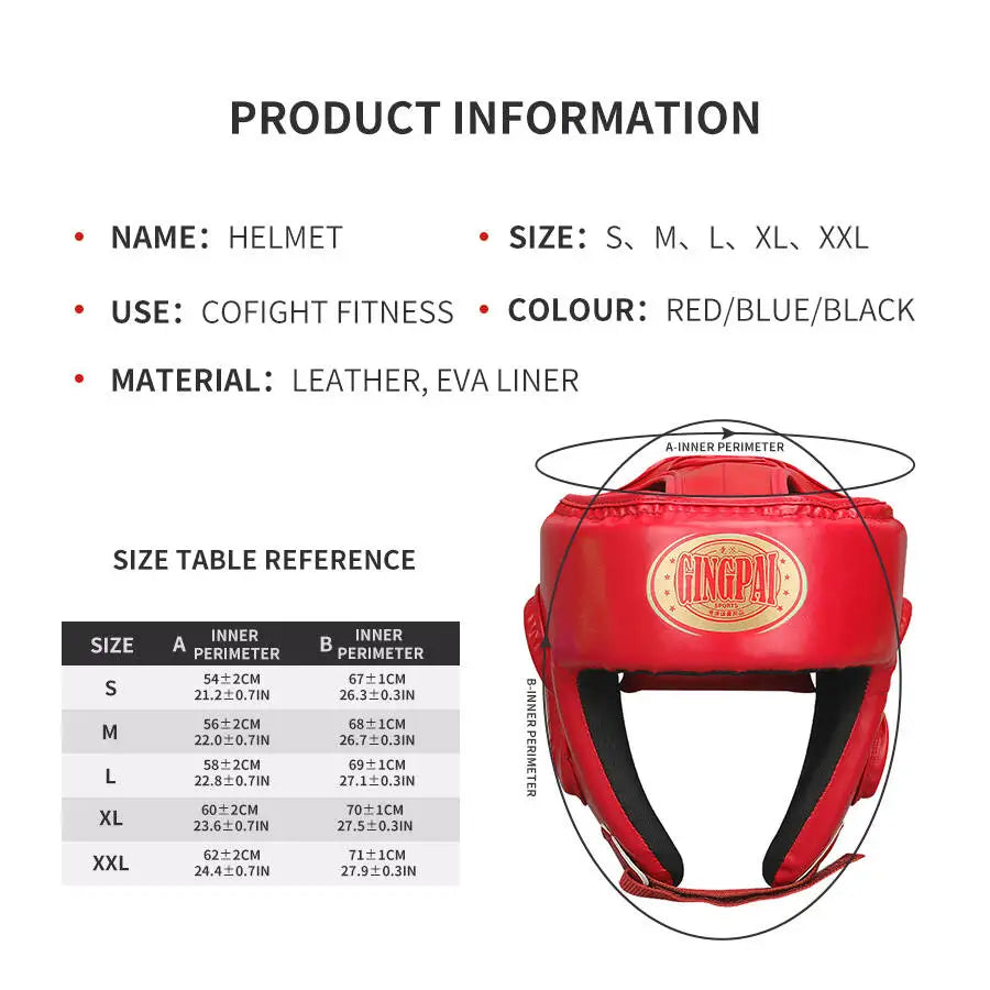 Boxing Head Protection Fully Enclosed Combat Protective Gear, Muay Thai Helmet, Free Combat, Sanda Head Cover,Headgear