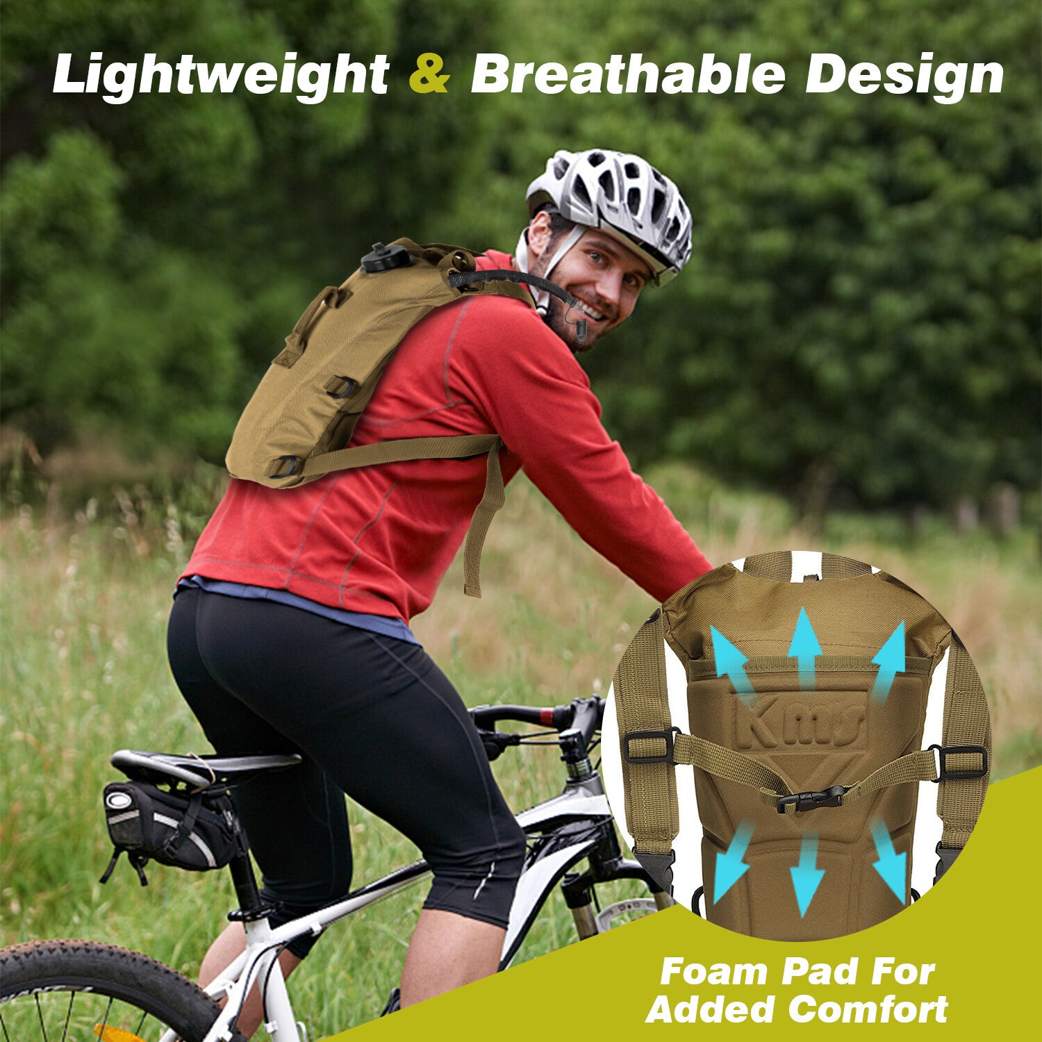 Cycling Hydration Bladder - 3L Leakproof Water Bag for Backpacks (BPA Free) USA