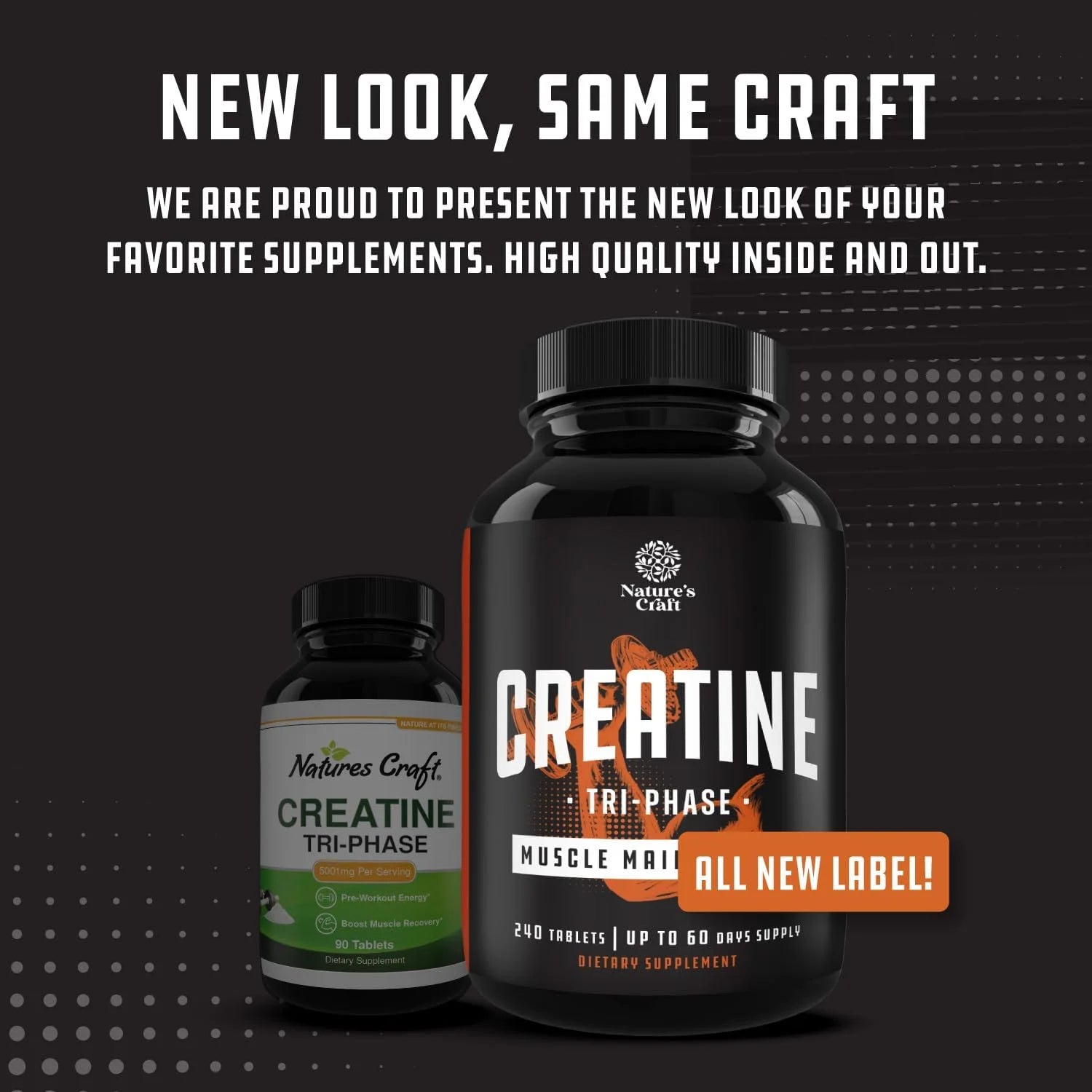Tri-Phase Creatine Supplement for Muscle Recovery & Muscle Building, 240 Capsules