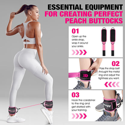 Ankle Resistance Bands with Cuffs, Ankle Bands for Working Out, Ankle Resistance