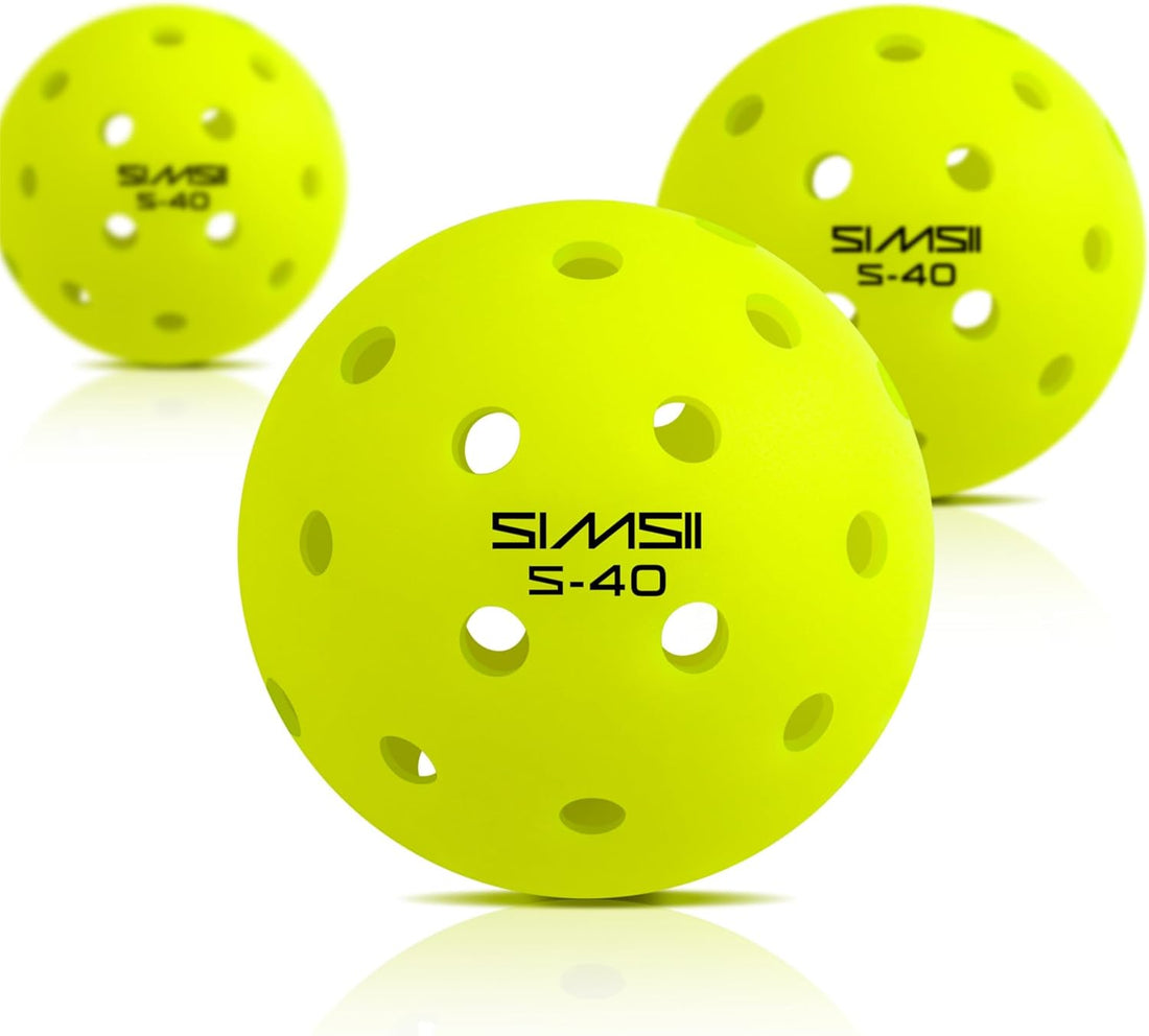 S-40 Outdoor Pickleball Balls - 40 Holes, Approved by the USAPA - Durable PE Mat