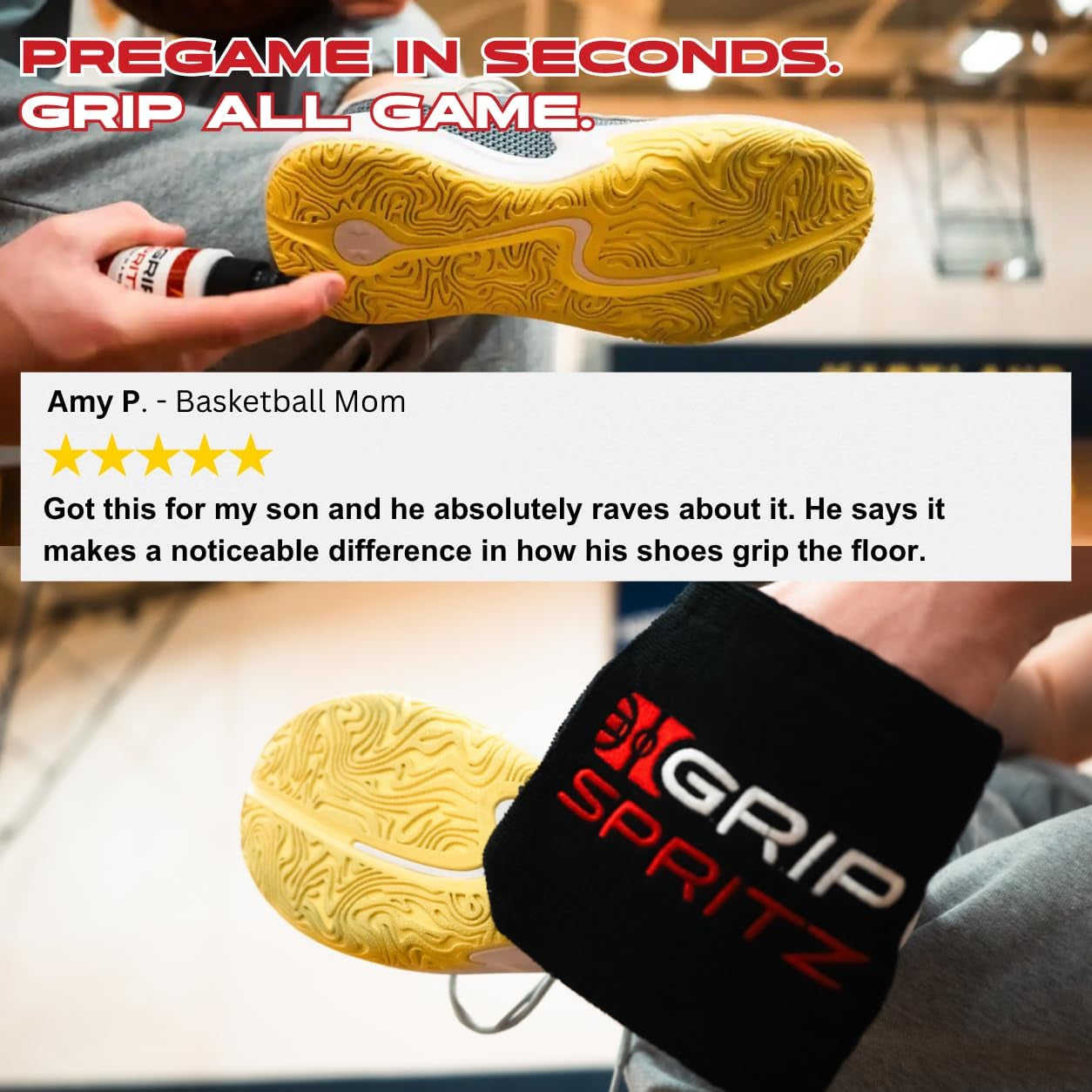 - Basketball Shoe Grip Spray - Improve Sole Traction & Court Grip - Rejuvenate & Elongate Sneaker Life - anti Slip Grip & Performance Enhancer - Basketball Accessory