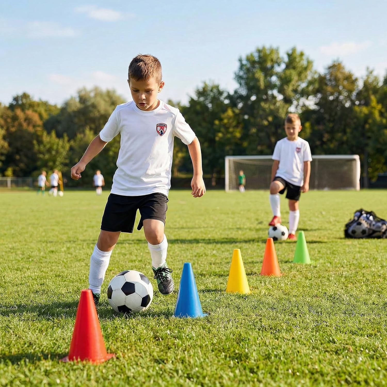 30 Pack Plastic Training Cones, 9 Inches Traffic Cones Indoor Outdoor Sports Agility Cones Soccer Flexible Cone Sets for Soccer, Skating, Drills, Football, Basketball, Assorted Colors