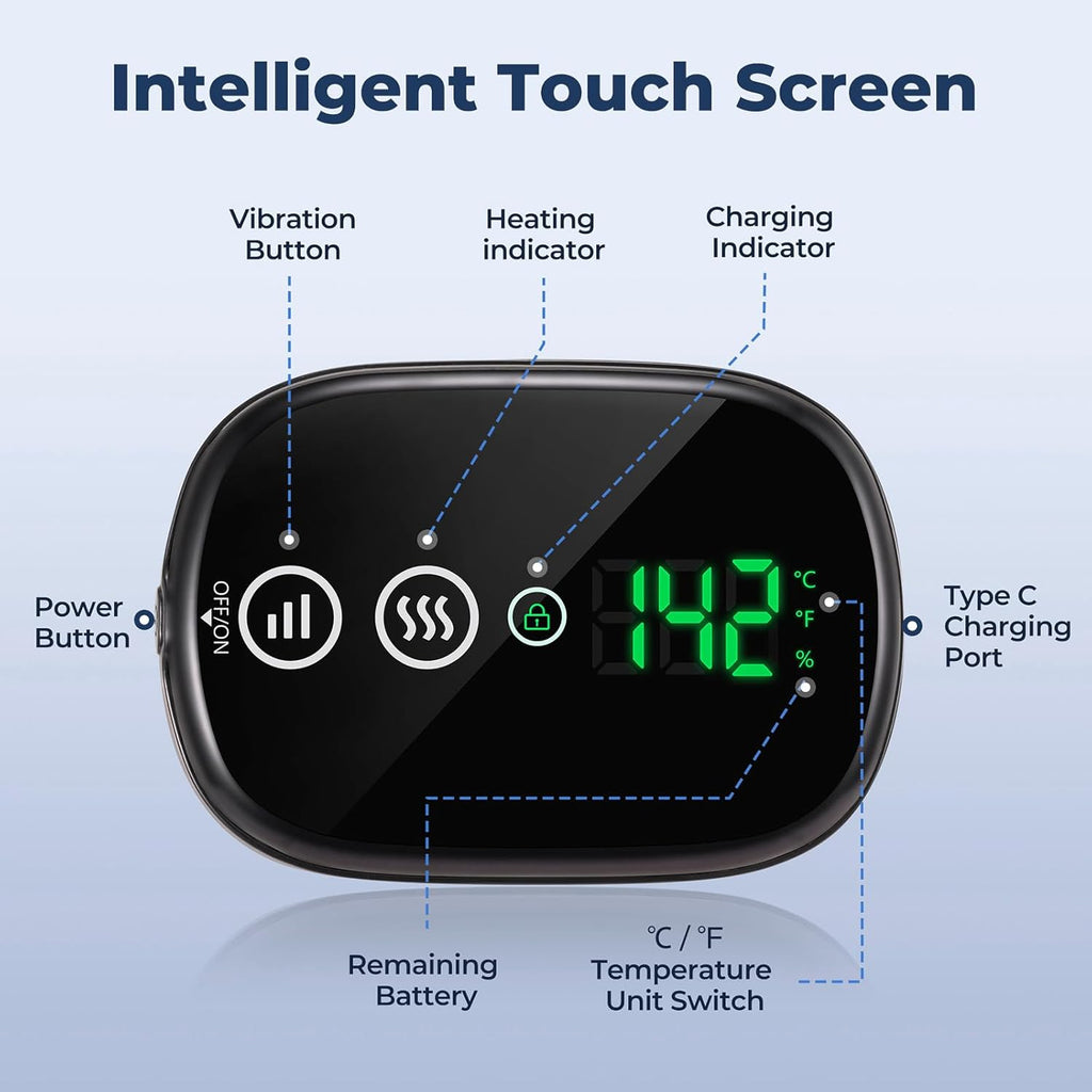Cordless Heated Knee Massager, 3-In-1 Knee Heating Pad, Black 1PC | 3 Vibration Mode and 3 Heating Levels, Auto-Off Timer, Electric Knee Brace for Knee Shoulder Elbow, Ideal Gifts for Men Women