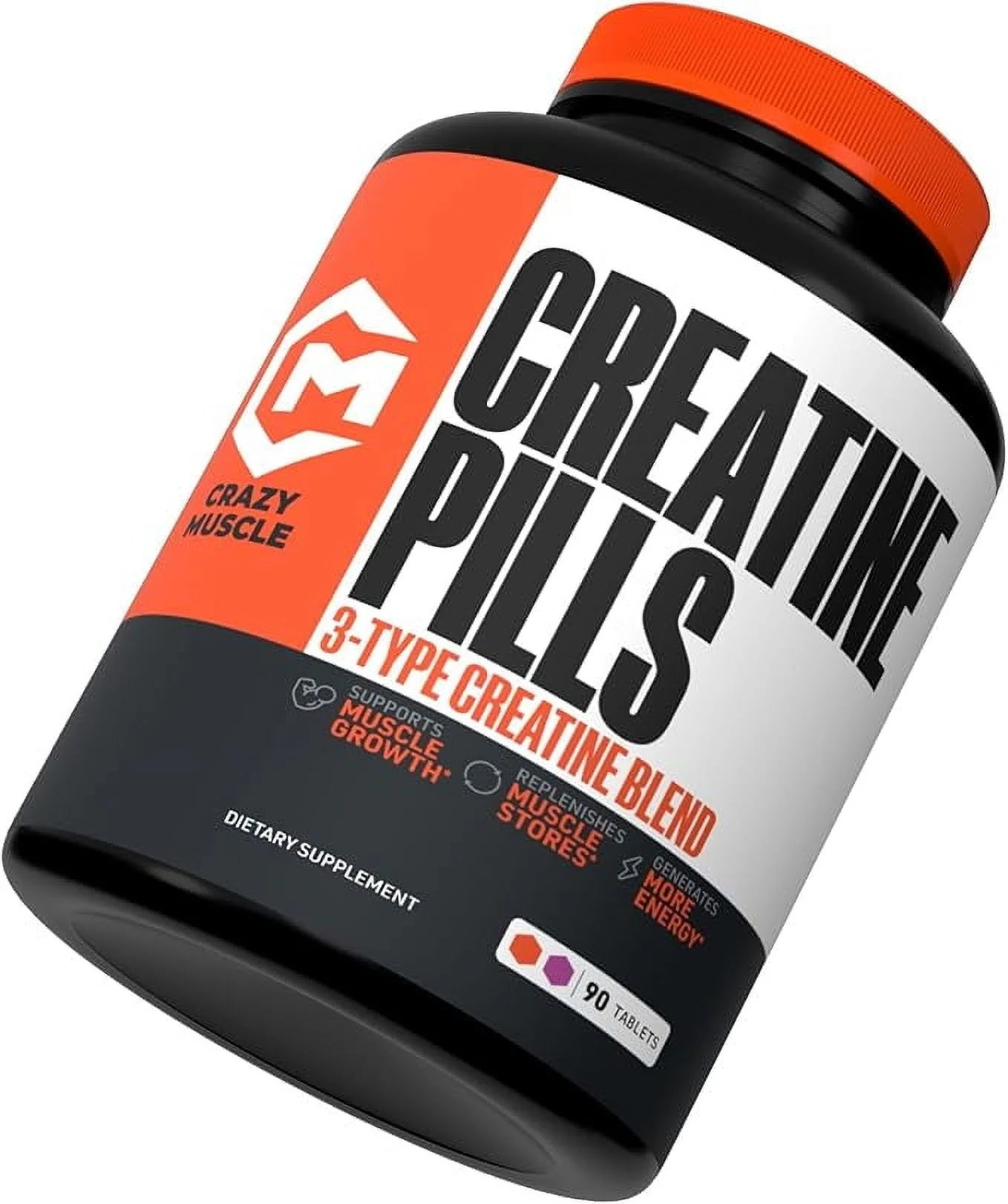 Creatine Monohydrate Pills, Premium 3 Type 5G Creatine Pills, Pre/Postworkout & Keto Energy Builder, Easy to Take Three-Atine for Optimum Performance Men Women, 90 Tablets