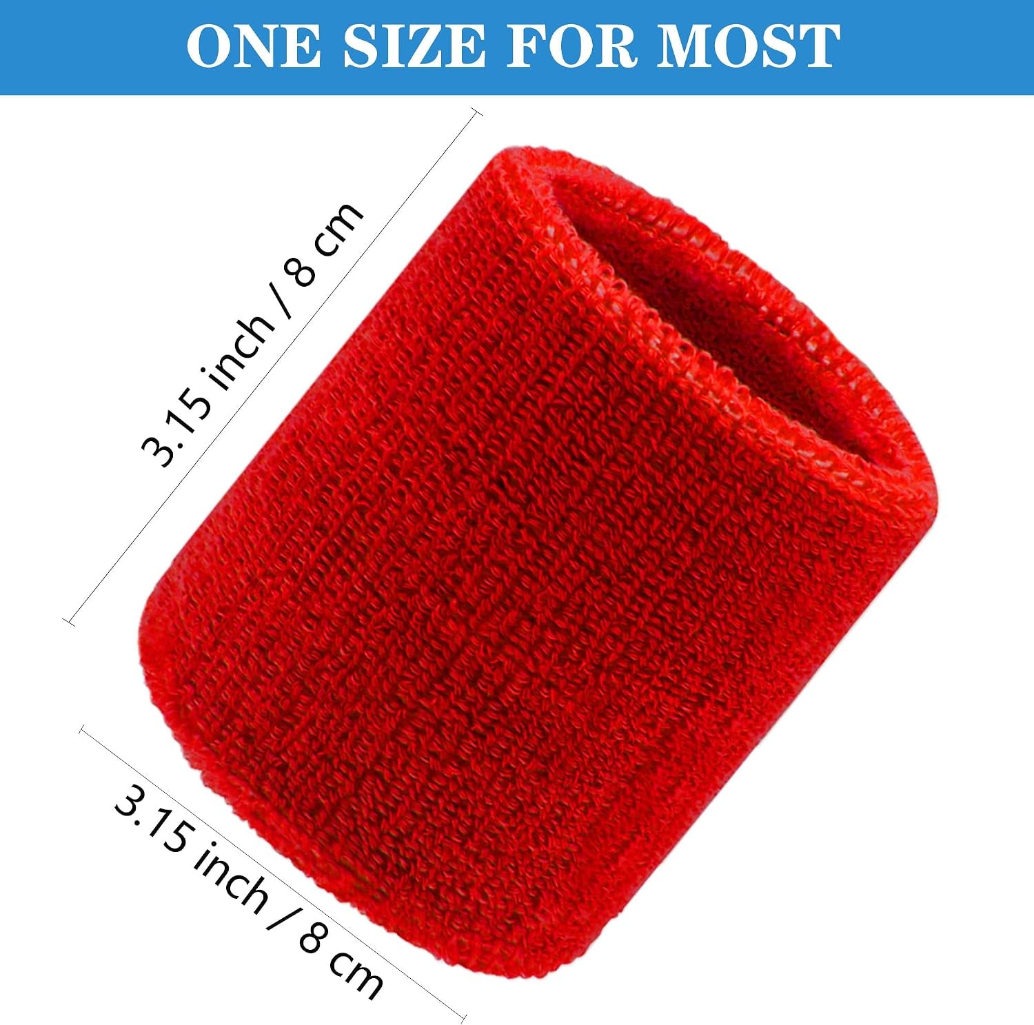 8 Pack Wrist Sweatbands Tennis Wrist Bands Absorbent Sweat Band for Men and Women, Breathable Cotton Sweatbands for Working Out, Football, Basketball, Running Athletic Sports