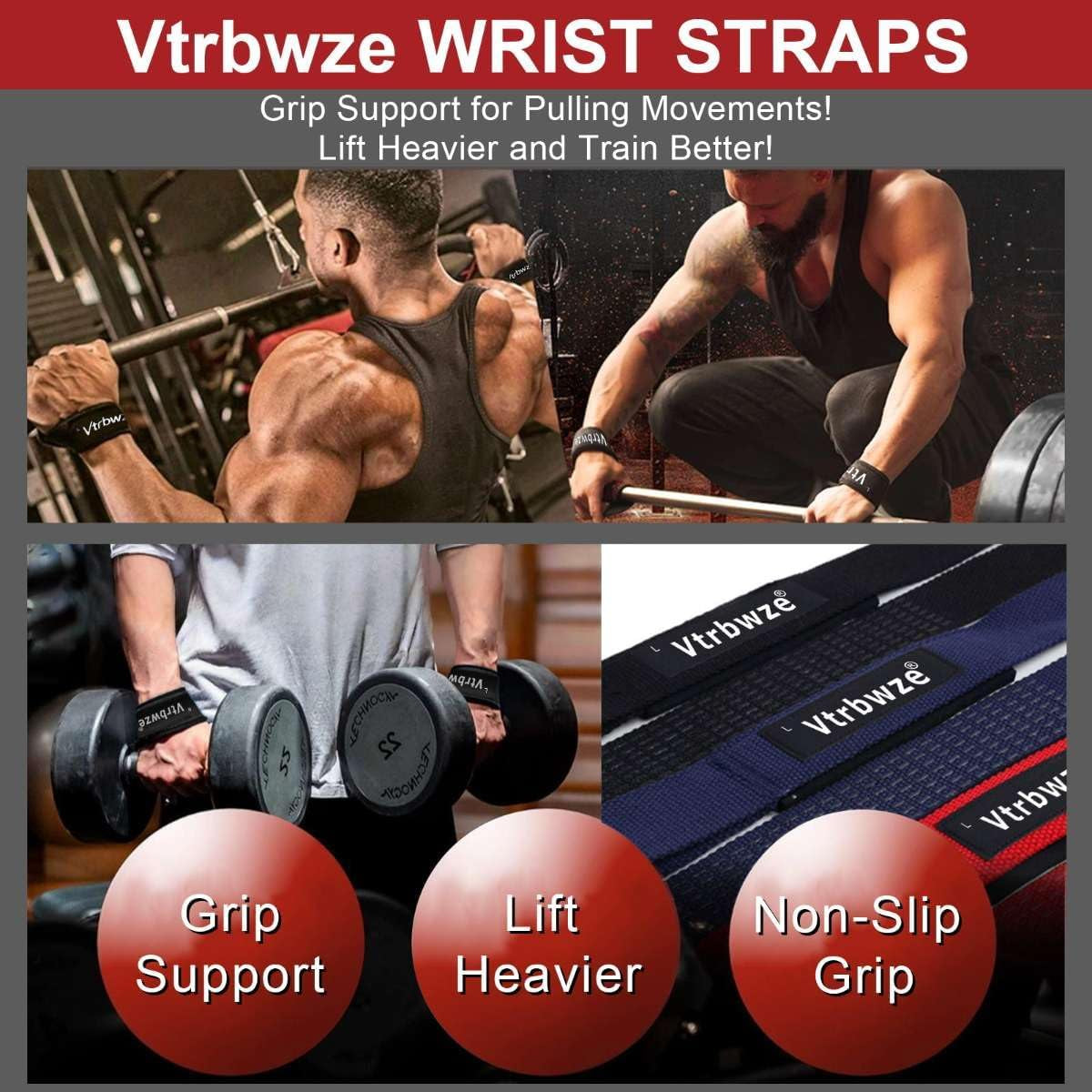 Gym Lifting Straps for Weightlifting & Deadlift - Non-Slip Silicone Grip, Padded Wrist Support for Bodybuilding, Workout & Strength Training, Unisex Design for Men & Women