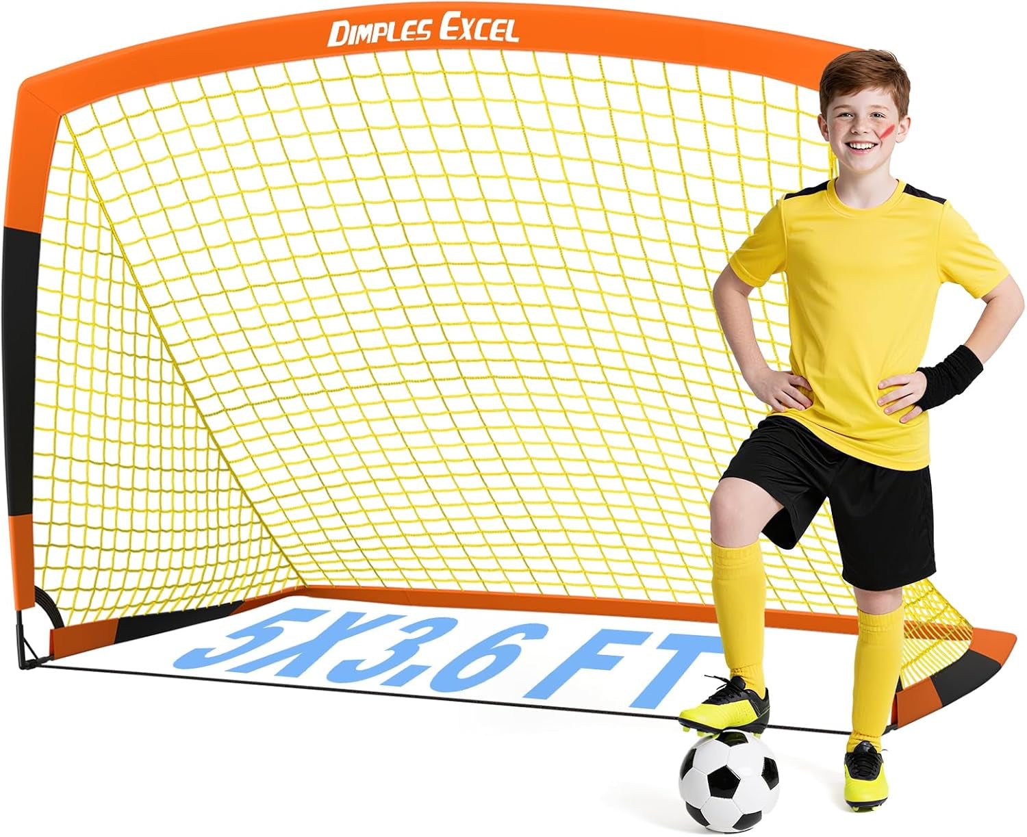 Kids Pop up Soccer Goals, 7X5 & 5X3.6 FT Backyard Gift Set | CPC Certified Safe for Kids Ages 6+, 5-Min Fast Assembly, Perfect Birthday Holiday Gift for Backyard Family Play
