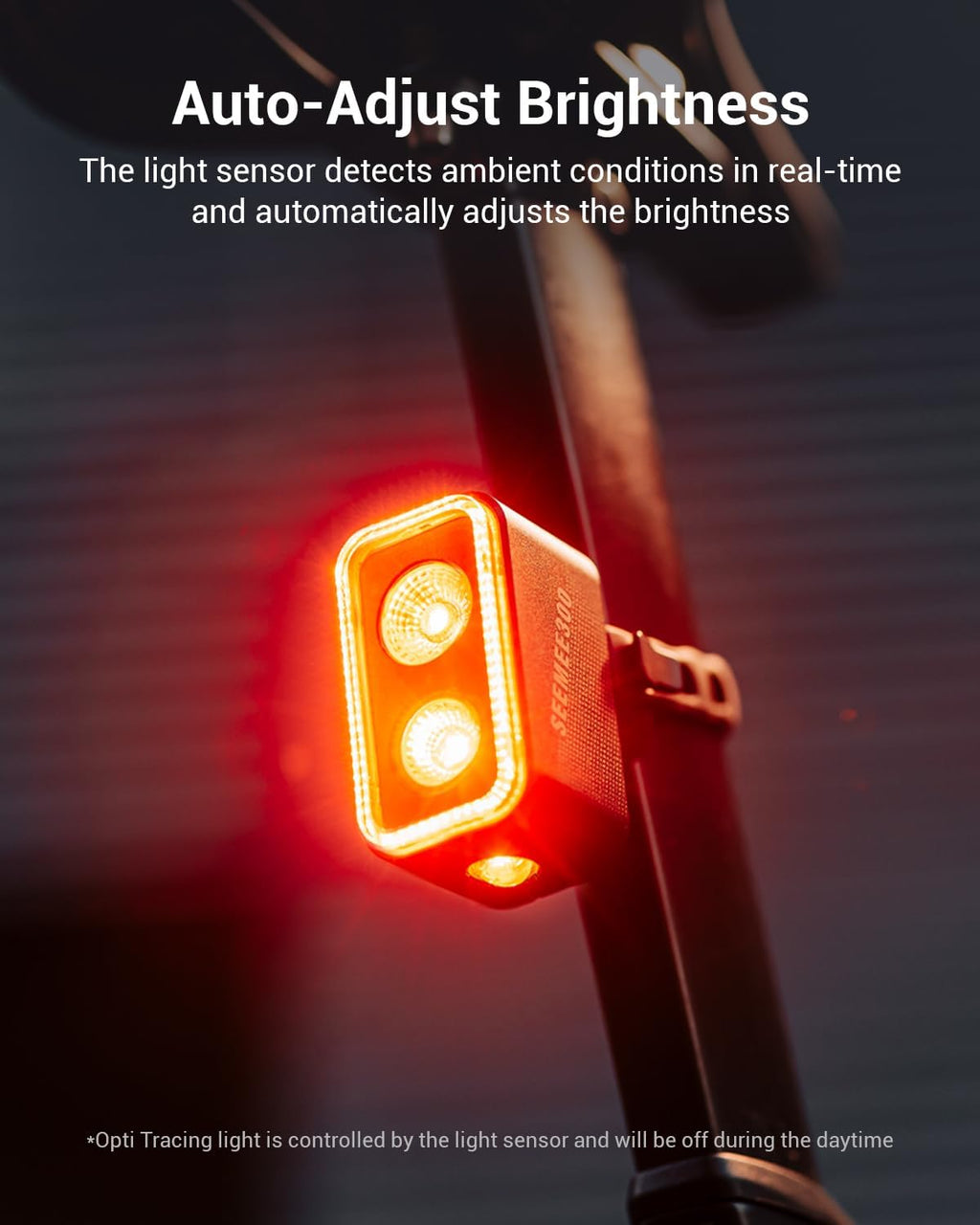 SEEMEE 300/400 Bike Taillight,300/400 Lumen Bike Tail Light,360° Visible Smart Brake Sensor IPX6 Waterproof Rear Bike Light for Night Riding