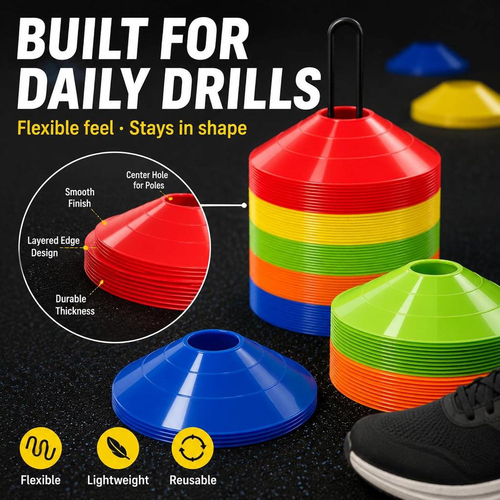 60/120 Pack Agile Soccer Cones with Portable Bags & Brackets,Sports Cones,Cones for Sports Training，Soccer Cones for Training，Soccer Training Equipment，Agile Soccer Cones Used for Football Training