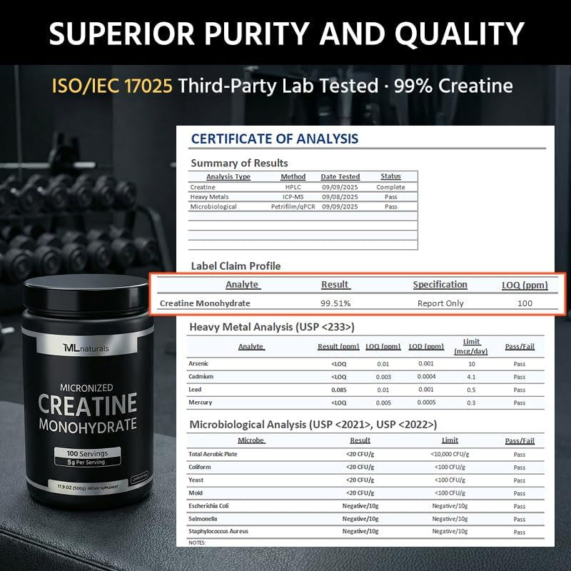 Micronized Creatine Monohydrate 5G (Per Serving) – 300G (10.5Oz) – 60 Servings – Supports Muscle Growth & Strength – 200 Mesh Pure Powder
