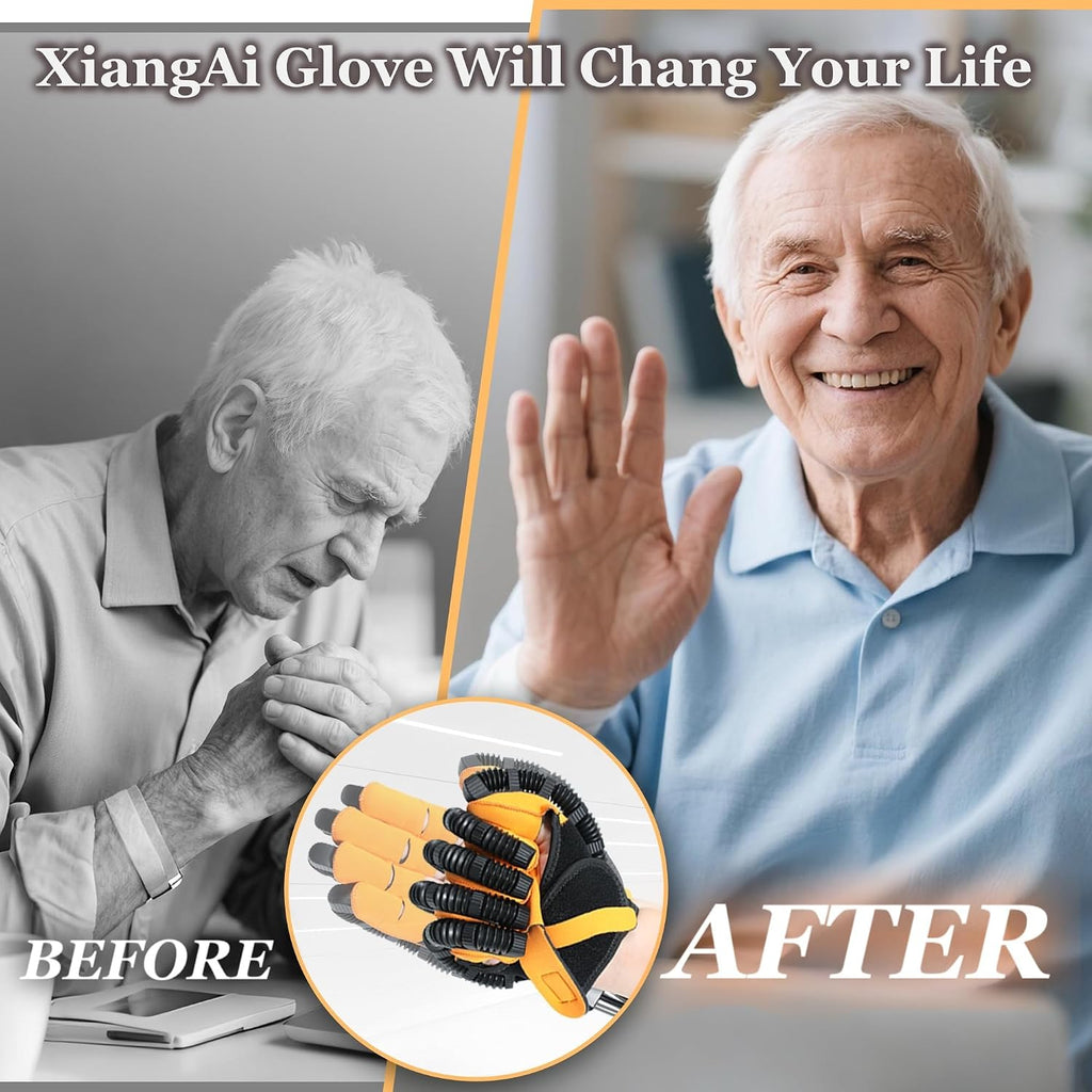 Rehabilitation Robot Gloves for Hand Hemiplegia Stroke Recovery, Finger Rehab Robotic Glove Strokes Therapy Equipment, 4 Modes, 2600Mah Rechargeable, S/M/L/XL Sizes