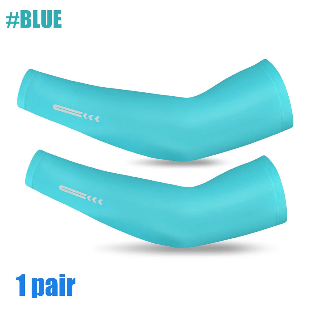 1 Pair UV Sun Protection Cooling Arm Sleeves for Men &amp; Women - UPF 50 Sports Compression Cooling Athletic Sports Sleeves