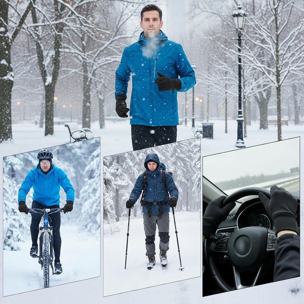Winter Waterproof Snow Gloves for Men Women,Cold Weather Thermal Gloves | Touchscreen & Non-Slip Palm & Warm Fleece Lined for Running Cycling Driving Hiking
