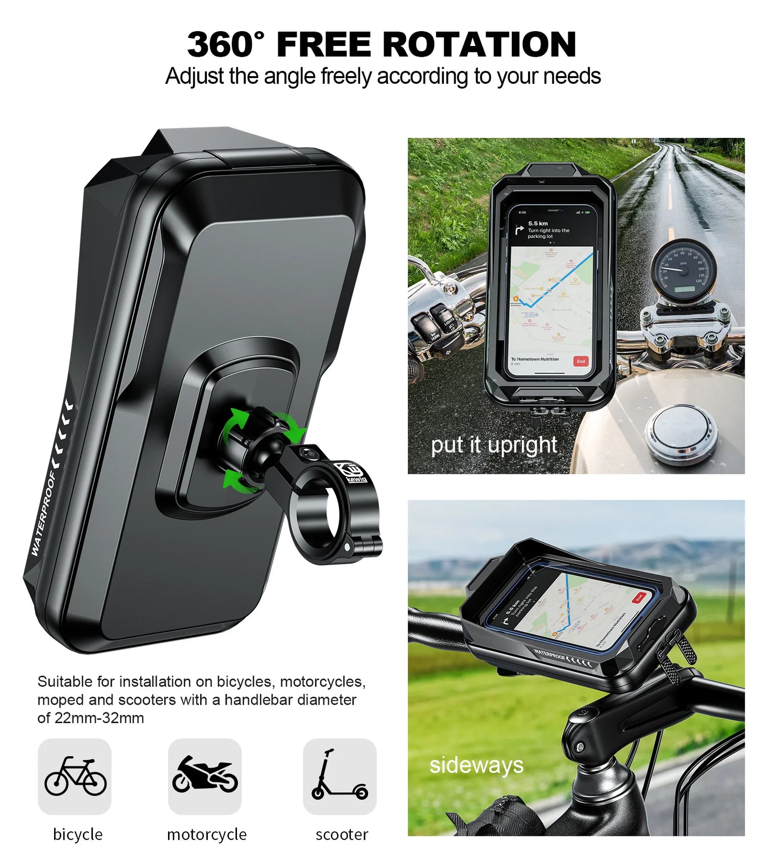 Bike Phone Handlebar Bag Holder Bike &amp; Sun-Visor Cover Handlebar Mount Base Touch-Screen Mobile Phone Waterproof Bike Bag