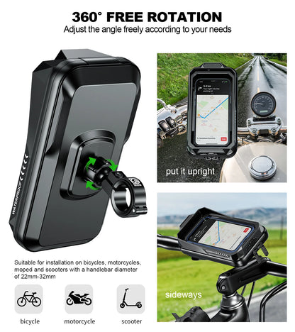 Bike Phone Handlebar Bag Holder Bike &amp; Sun-Visor Cover Handlebar Mount Base Touch-Screen Mobile Phone Waterproof Bike Bag