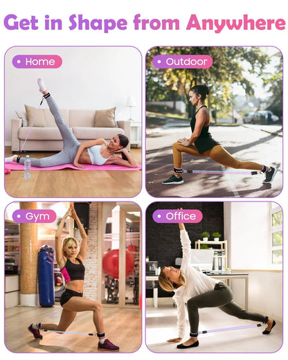 Ankle Resistance Bands Set, 3 Levels Ankle Tube Band with Cuffs, Ankle Bands for Home Workouts &amp; Gym, Recoils and Glutes Workout, Legs Resistance Bands for Women &amp; Men
