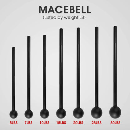 Steel Mace Bell for Strength Training, Support Full Body, Muscles, Shoulder, Grips &amp; Forearms Workouts, Stretching 5, 7, 10, 15, 20, 25, 30 LB for Woman &amp; Man